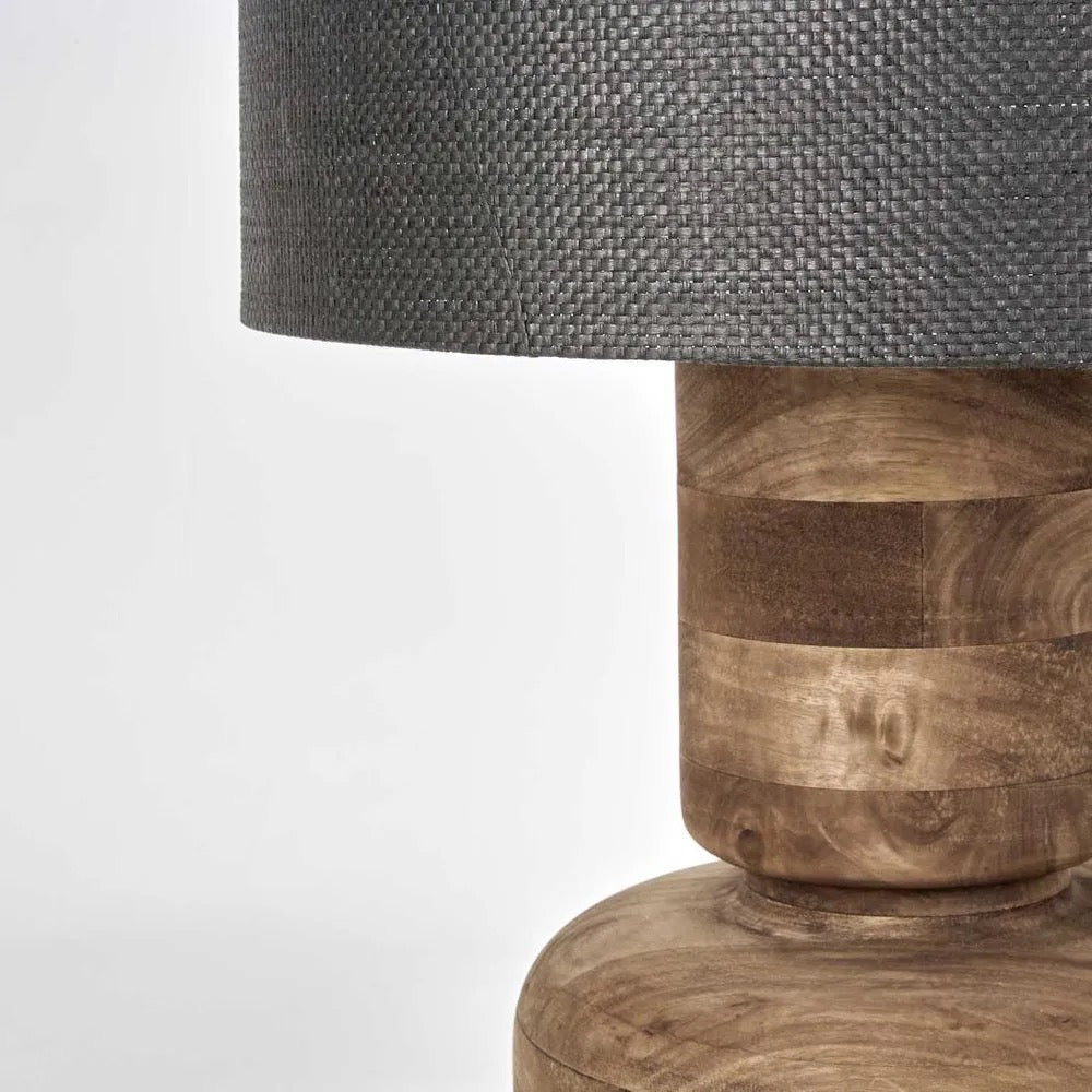 CLEM TIMBER TABLE LAMP BLACK SHADE