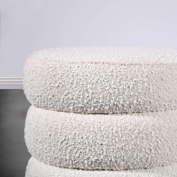 MIMI OTTOMAN – IVORY BOUCLE