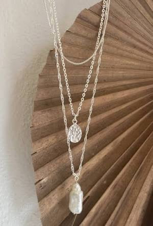 SORAYA LAYERED NECKLACE - SILVER PLATED