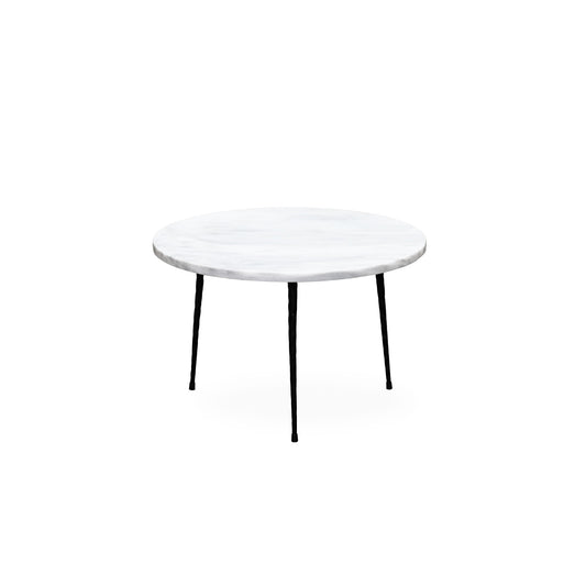 ALBA SIDE TABLE MEDIUM – WHITE MARBLE BLACK FRAME