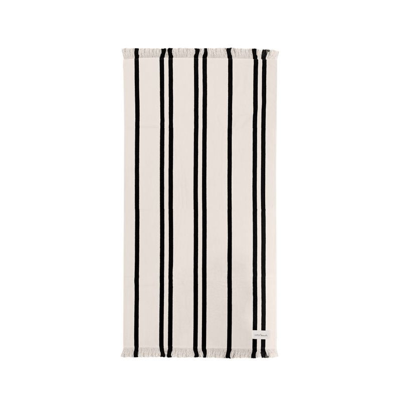 Stripe beach towel - white and black