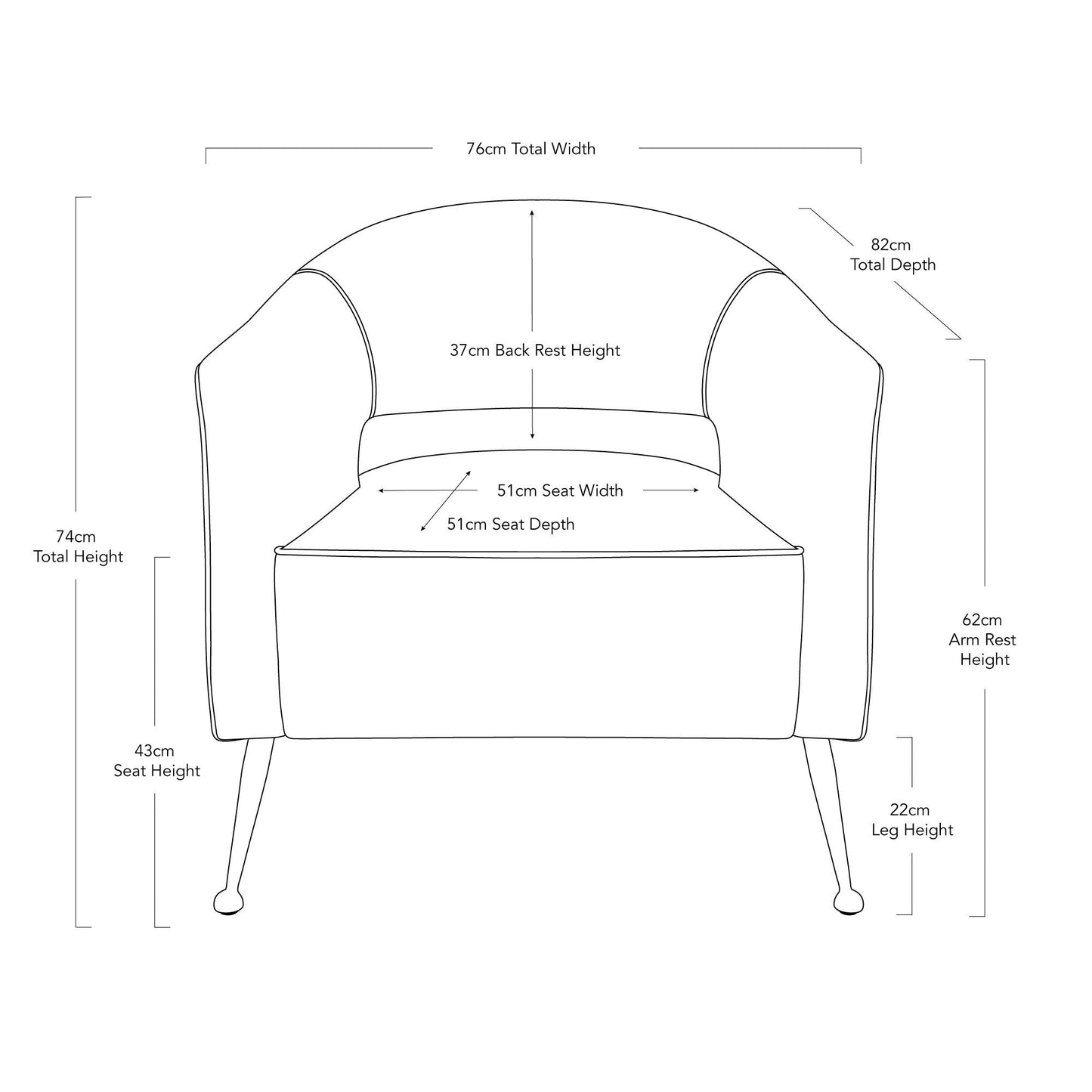 AVERY ARMCHAIR – BLACK