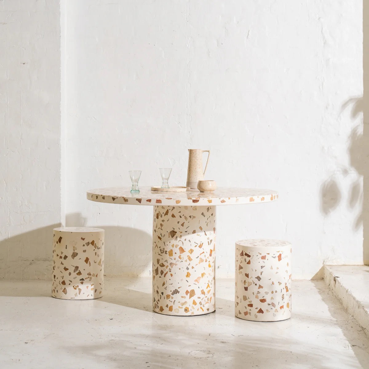 ILLIA TERRAZZO DINING TABLE - Stone