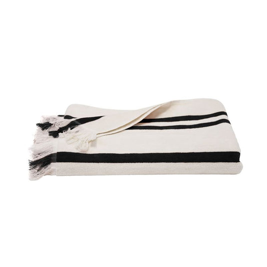 Stripe beach towel - white and black