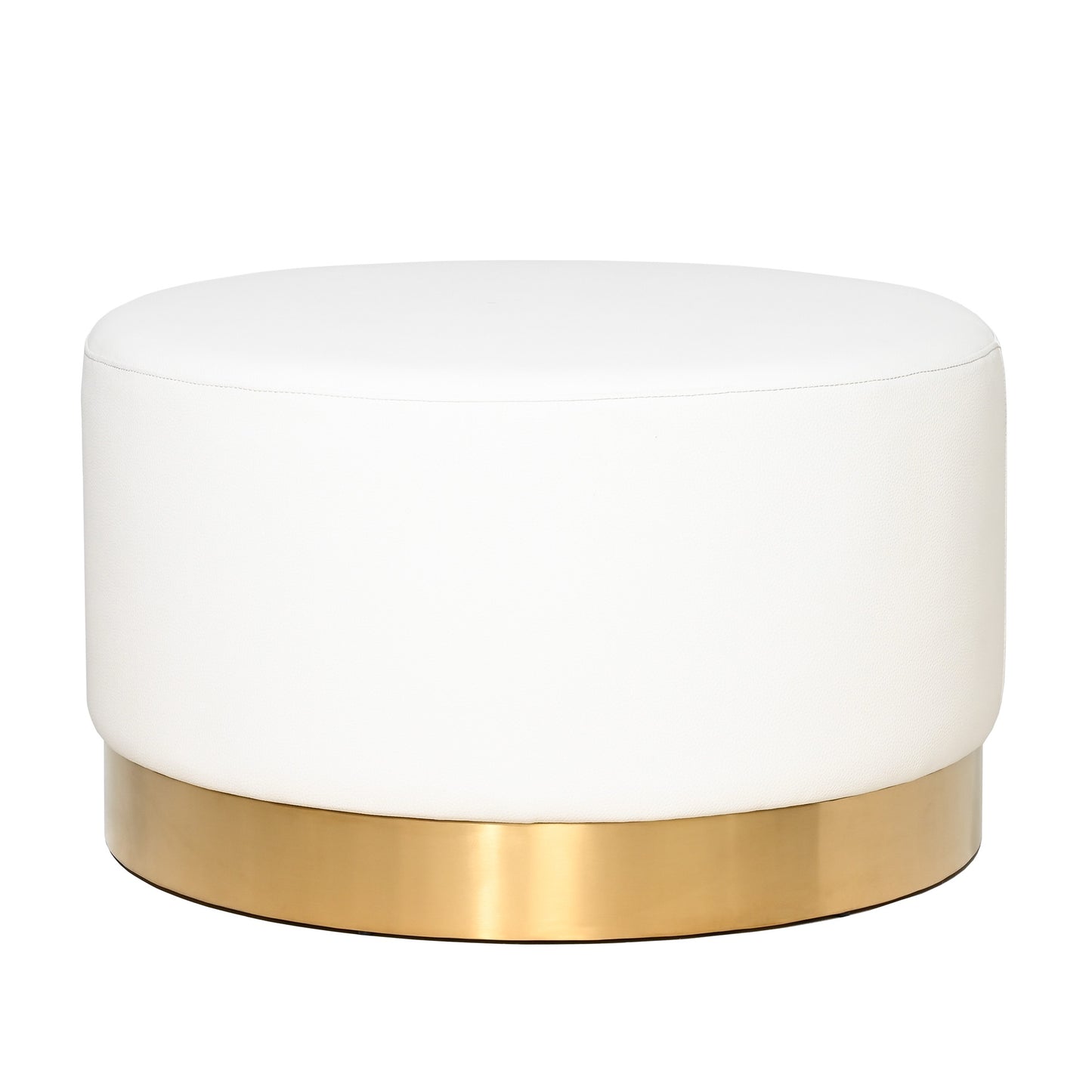 MILAN RECYCLED LEATHER OTTOMAN LARGE – WHITE FOX