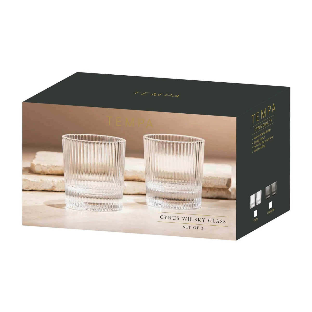 Cyrus Crystal Clear 2pk Whisky Glass