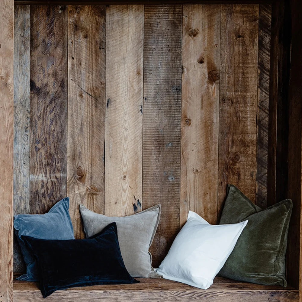 Evelyn Velvet Cushion 50x50cm - Natural