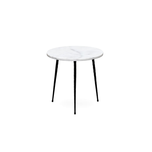 ALBA SIDE TABLE SMALL – WHITE MARBLE BLACK FRAME