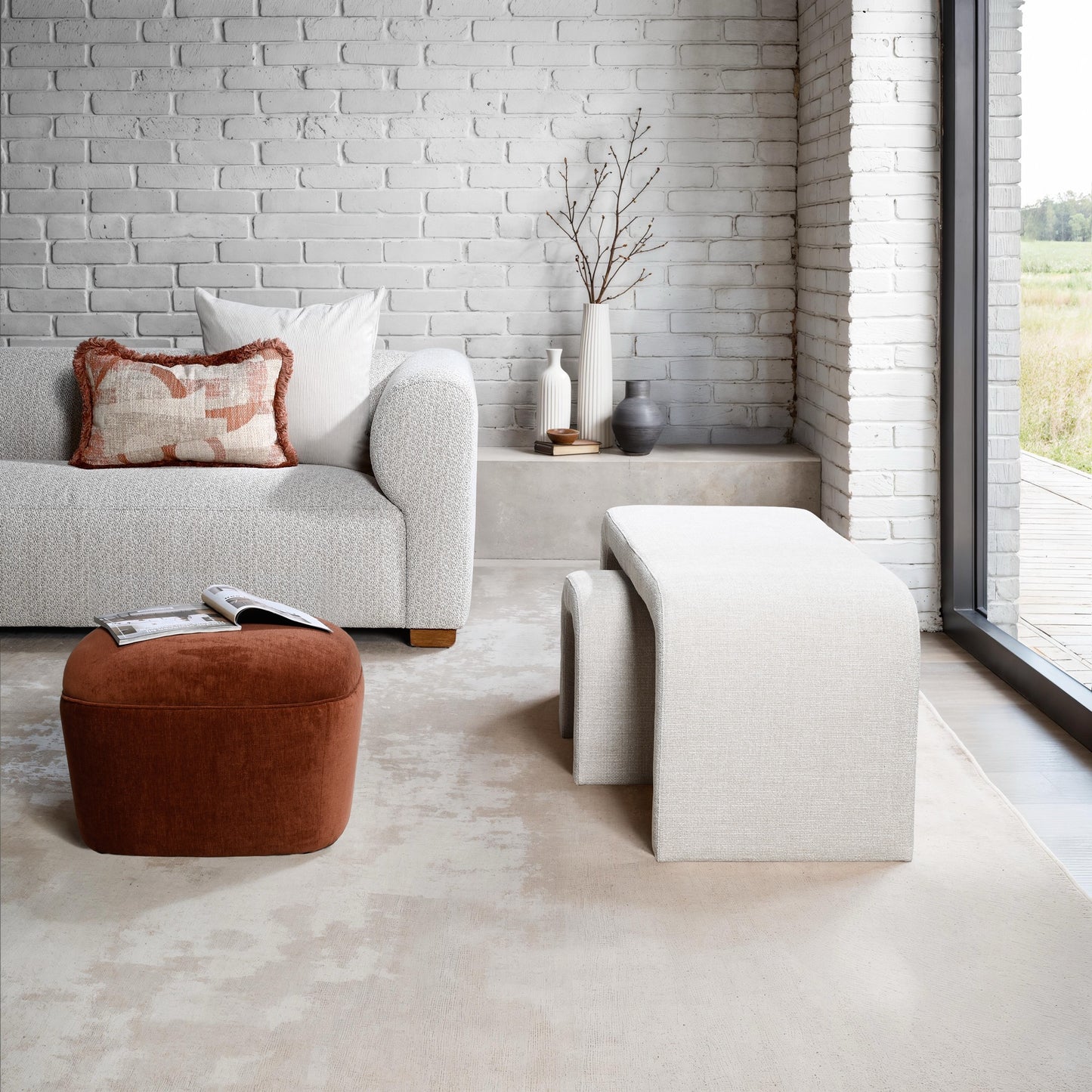 LYON BENCH ARCH OTTOMAN – CHACHA BEIGE