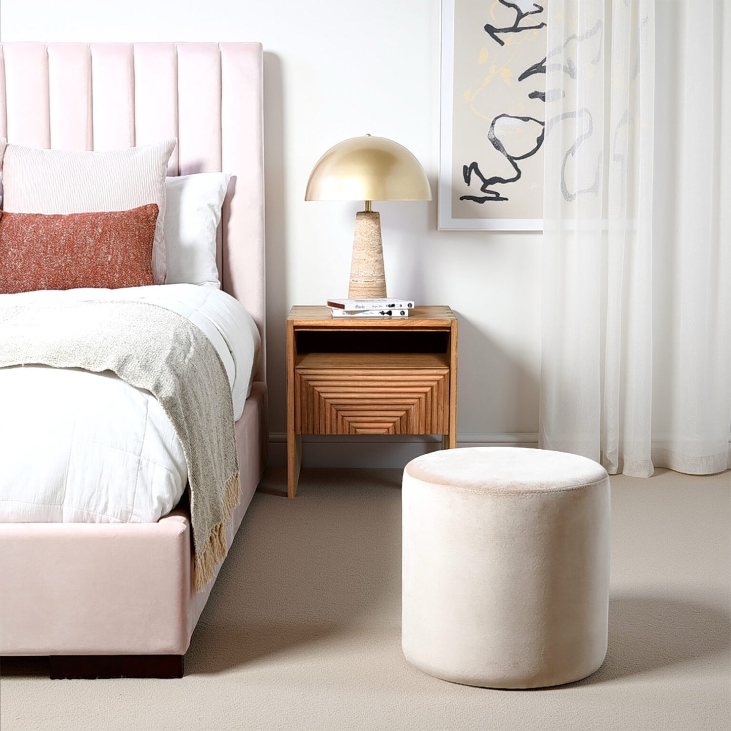 HARVEY – BEDSIDE TABLE WITH DRAWER – WOOD – NATURAL