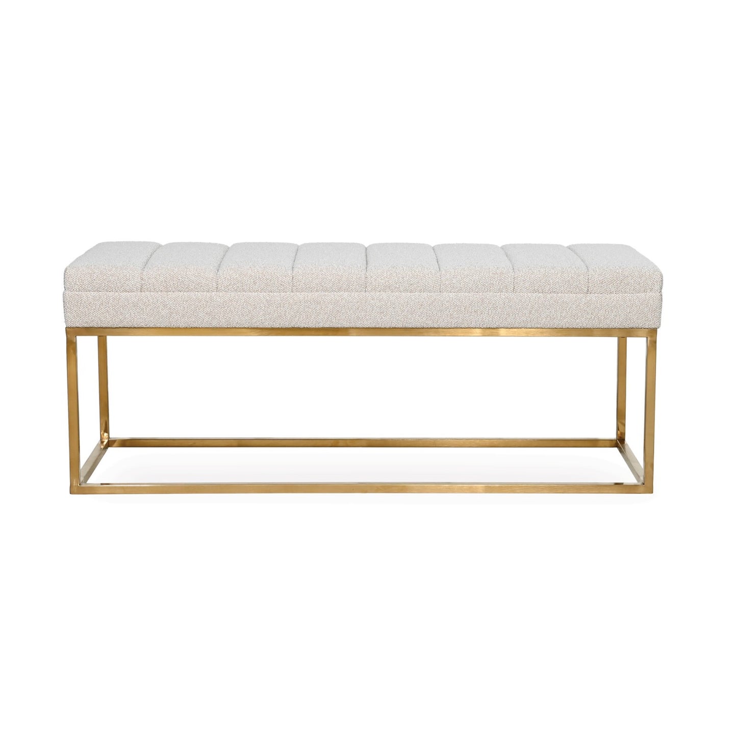 FRANKLIN OTTOMAN – OATMEAL – BRUSH GOLD FRAME