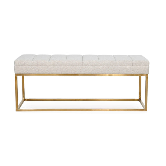 FRANKLIN OTTOMAN – OATMEAL – BRUSH GOLD FRAME