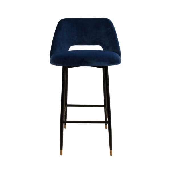 MILAN VELVET BAR STOOL – NAVY