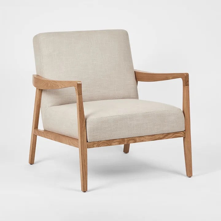 PRESTON ARMCHAIR ASH NATURAL FABRIC