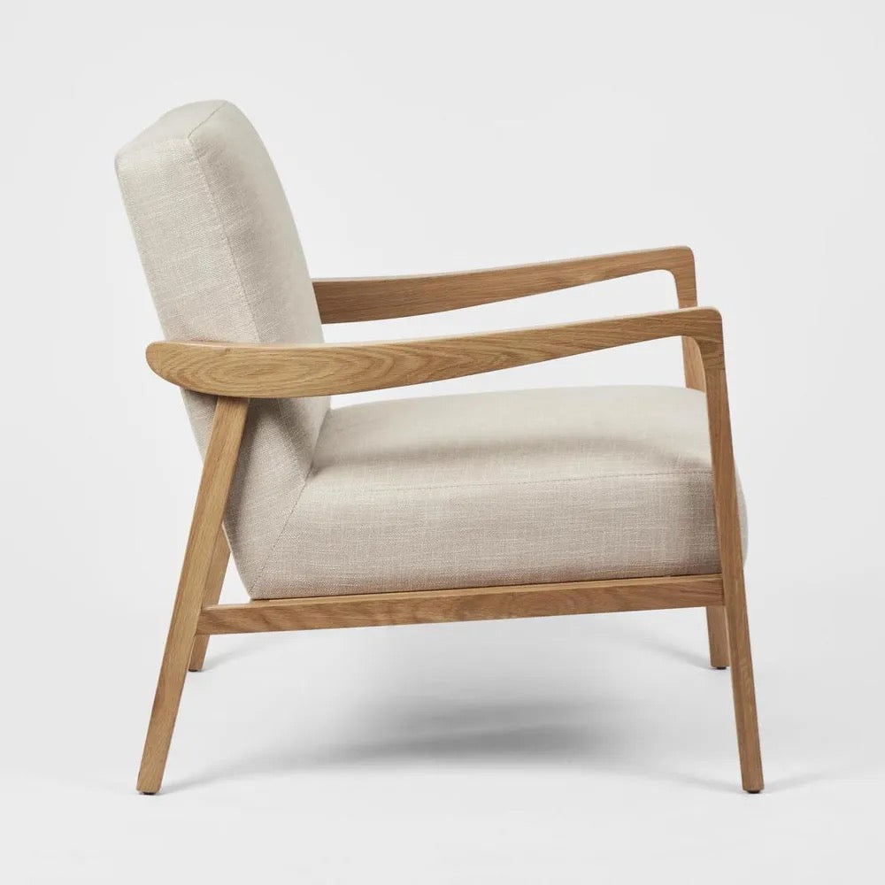 PRESTON ARMCHAIR ASH NATURAL FABRIC