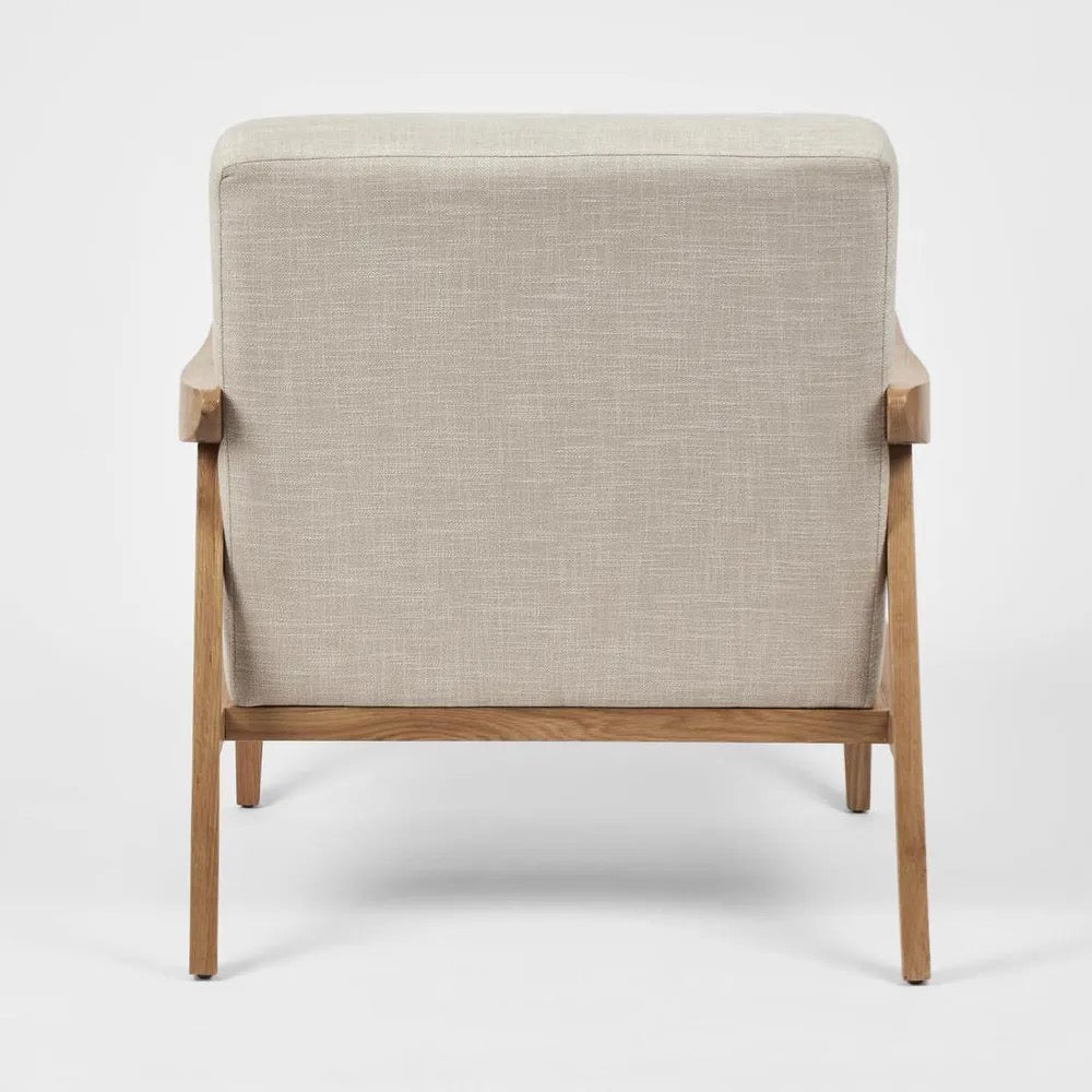 PRESTON ARMCHAIR ASH NATURAL FABRIC