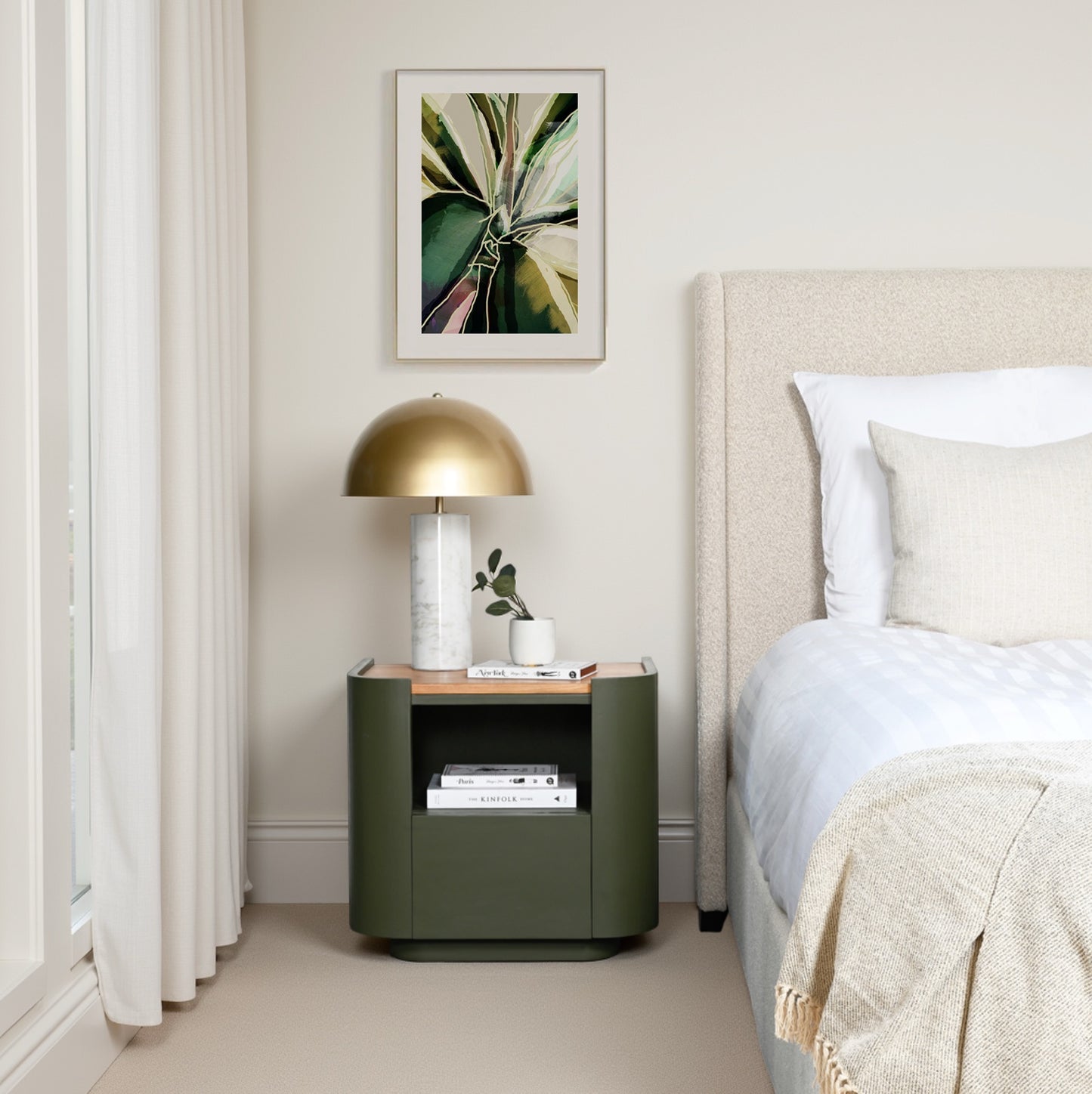 MILA TABLE LAMP – WHITE MARBLE – BLACK SHADE