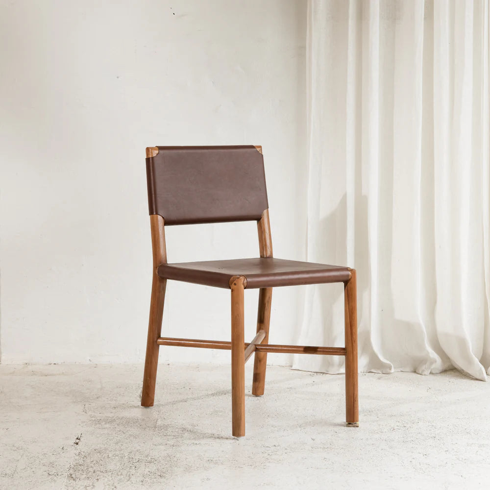 Soren Leather Dining Chair - Chocolate