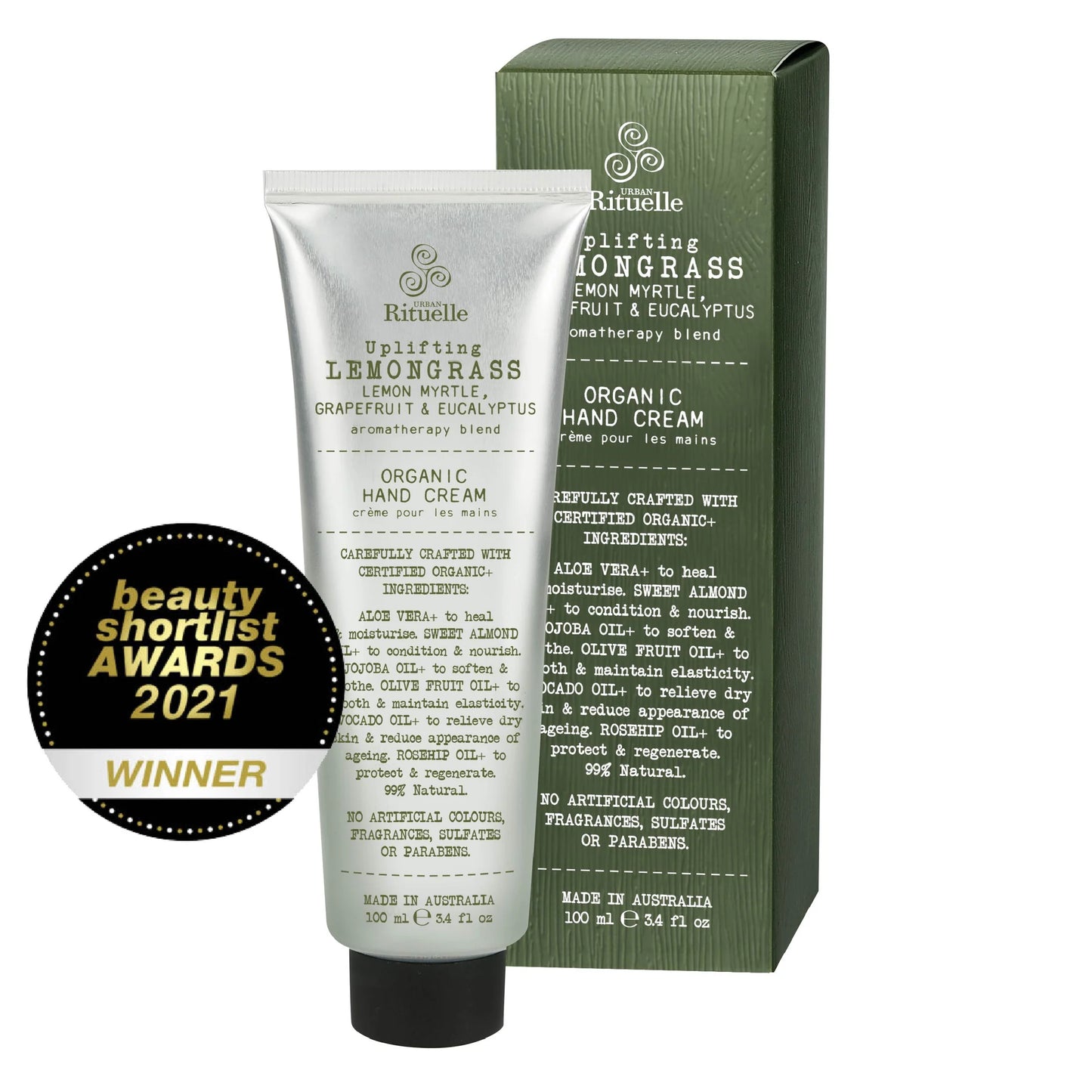 Lemongrass, Lemon Myrtle, Grapefruit & Eucalyptus Organic Hand Cream | 100ml