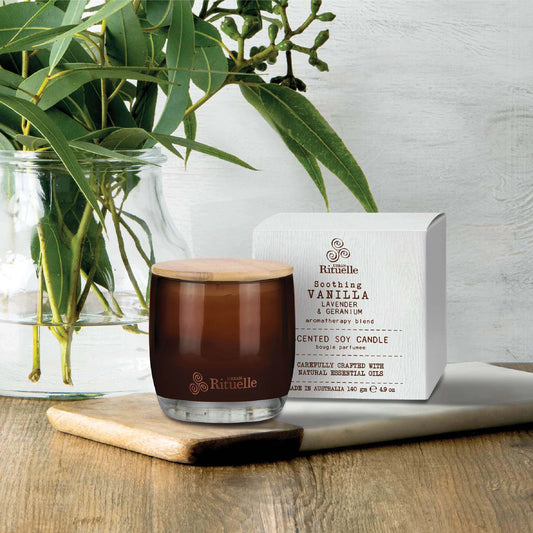 Vanilla, Lavender & Geranium Scented Soy Candle | 140g