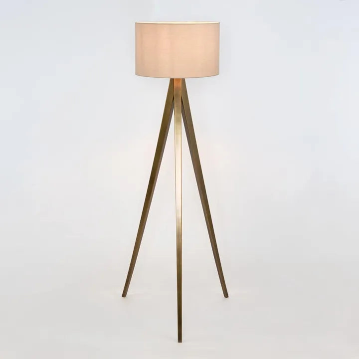 Maxwell Bronze Floor Lamp - with natural shade
