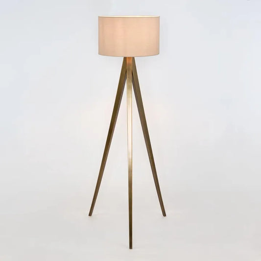 Maxwell Bronze Floor Lamp - with natural shade